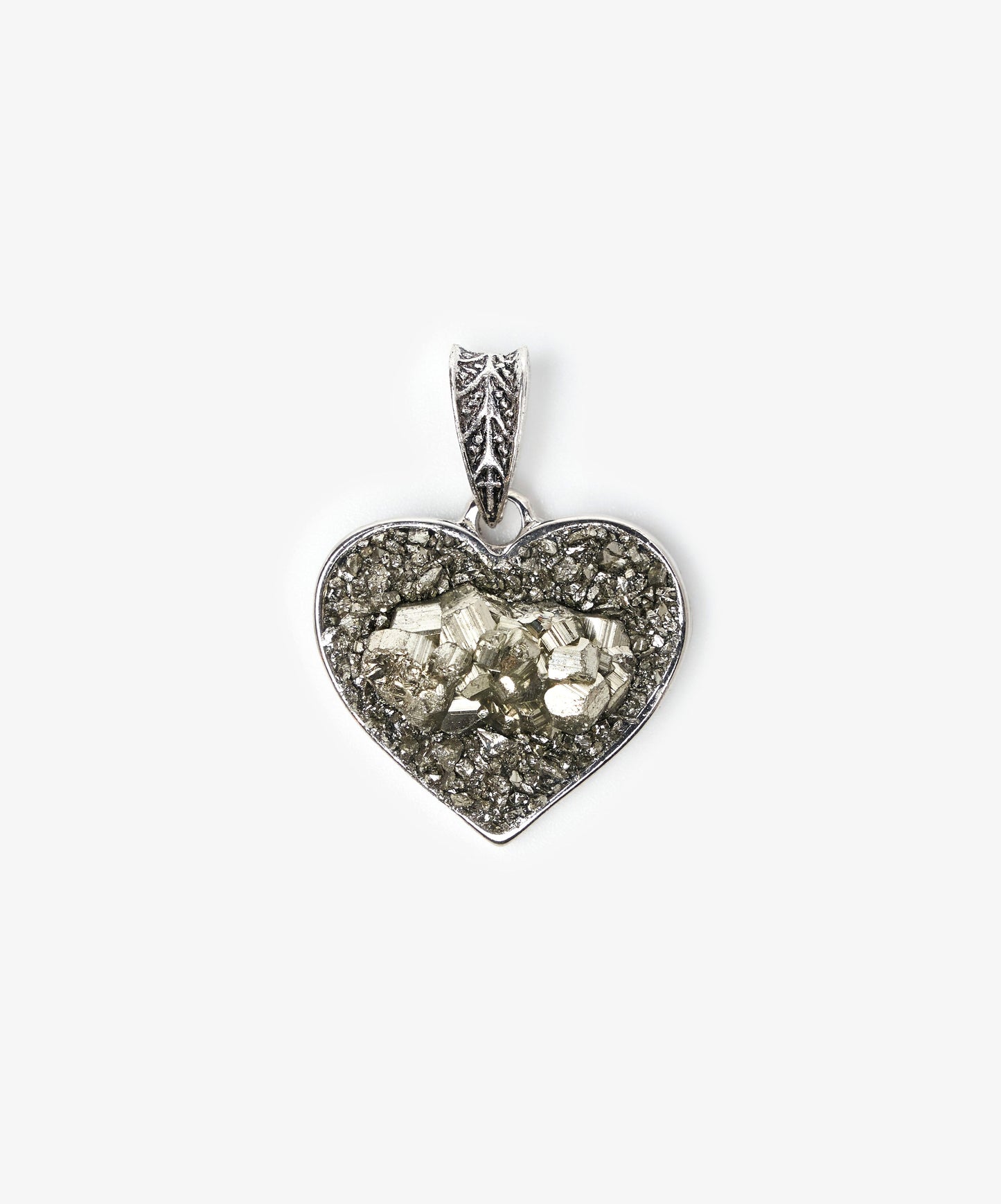 DIJE CORAZON DE PIRITA CRISTALIZADA