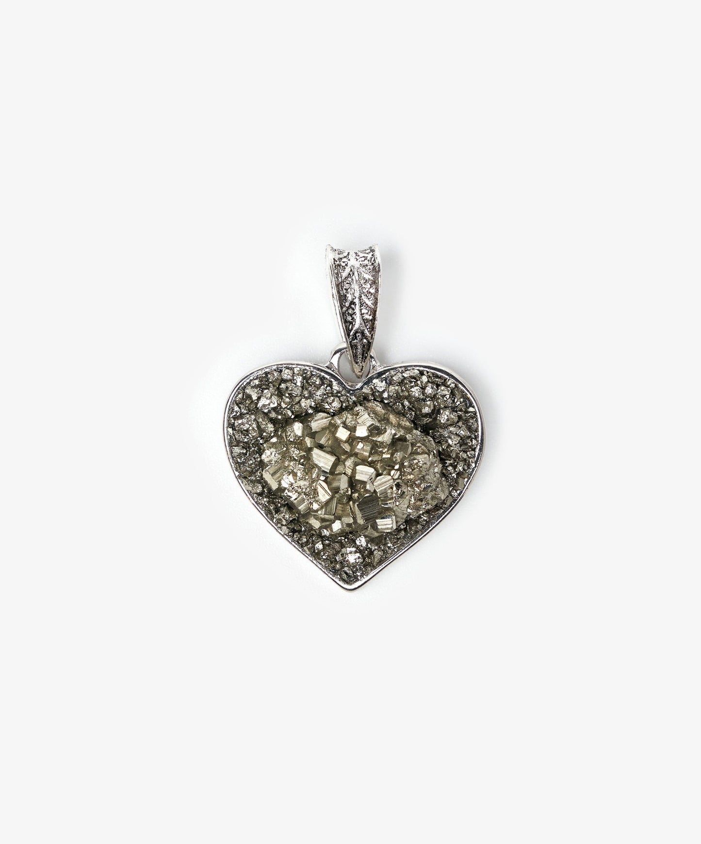 DIJE CORAZON DE PIRITA CRISTALIZADA