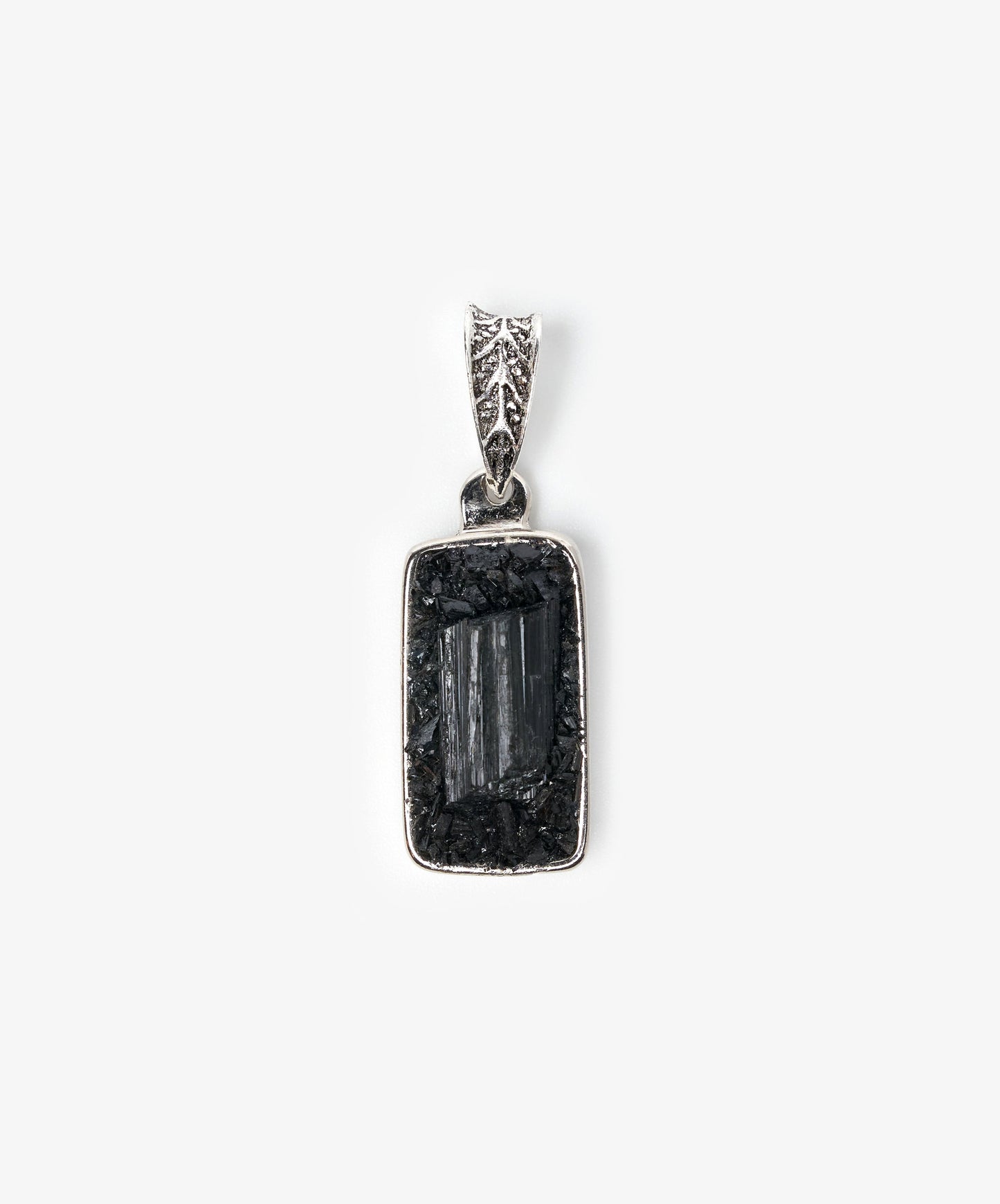 DIJE GEOMÉTRICO RECTANGULO CHICO DE TURMALINA NEGRA