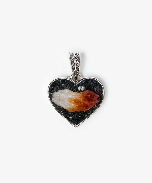 DIJE CORAZON DE PUNTA DE CITRINO