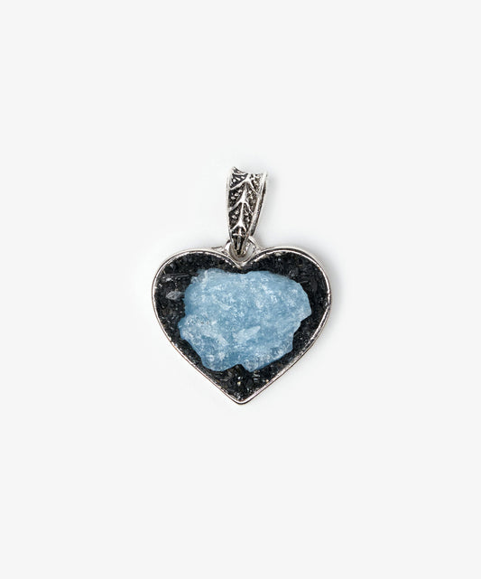 DIJE CORAZON DE AGUAMARINA