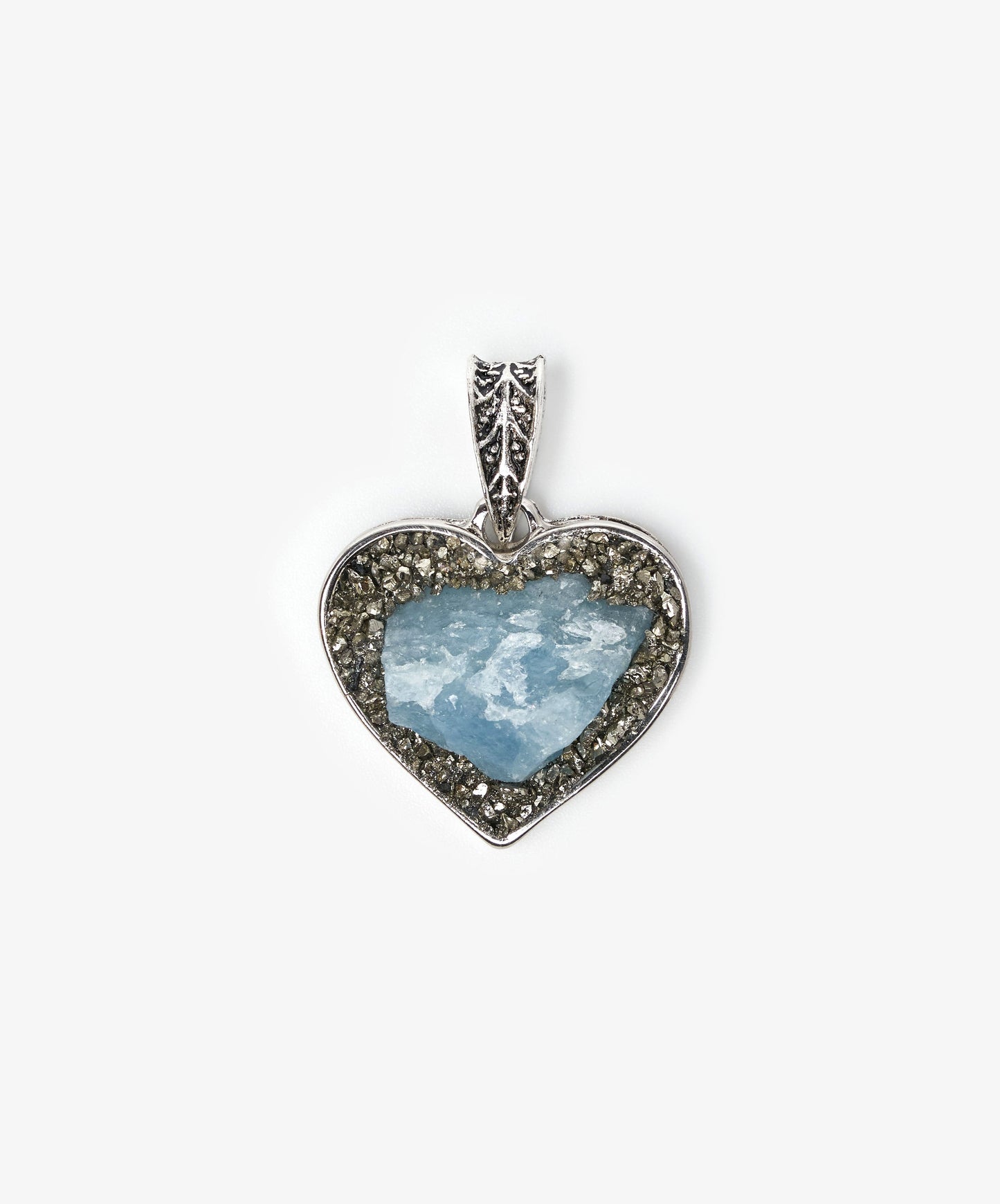 DIJE CORAZON DE AGUAMARINA