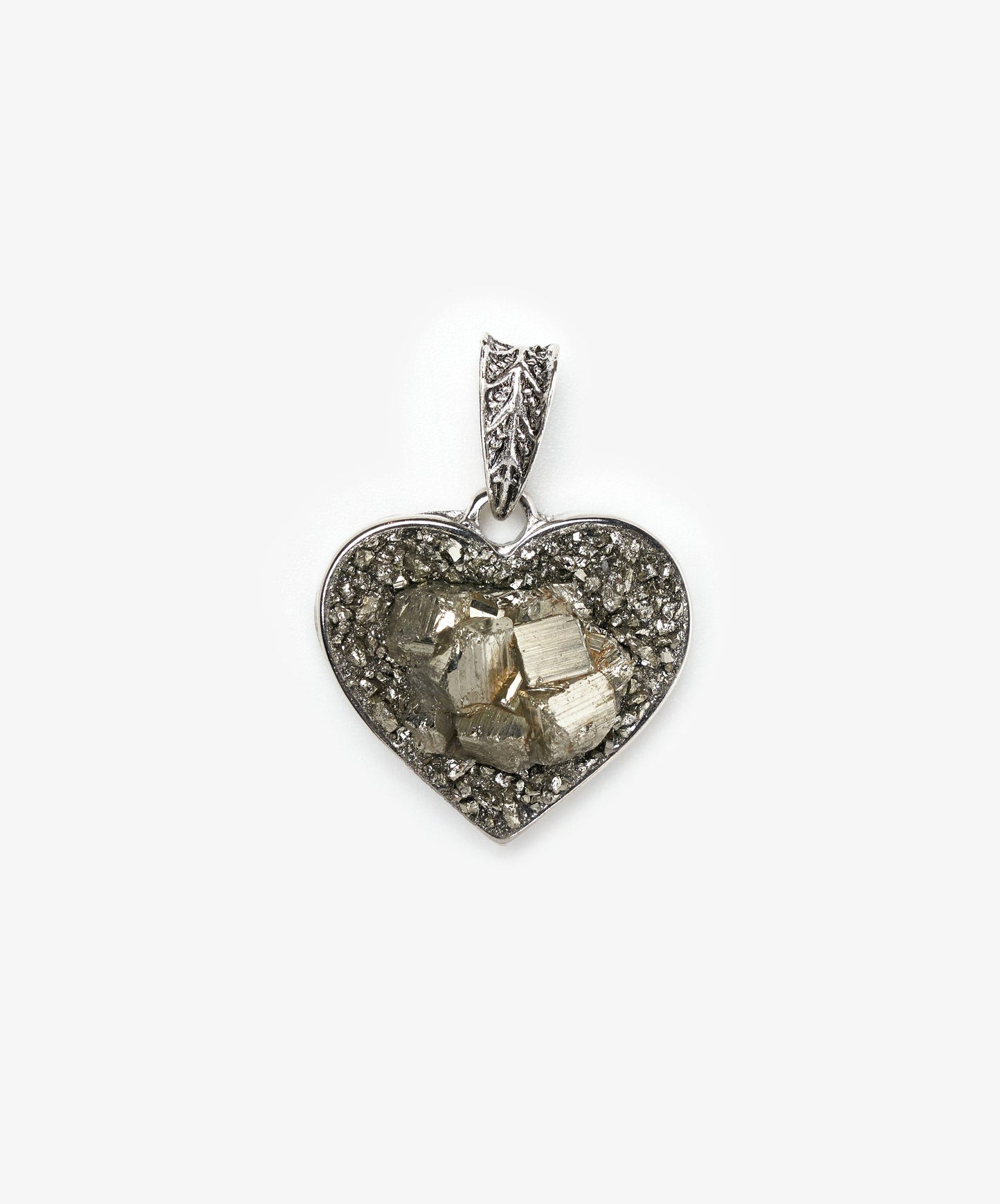 DIJE CORAZON DE PIRITA CRISTALIZADA