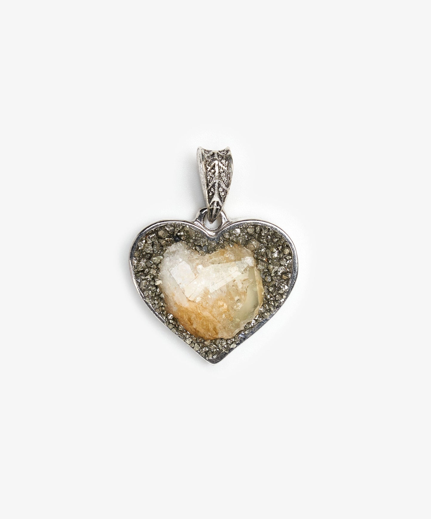 DIJE CORAZON DE PUNTA DE CITRINO