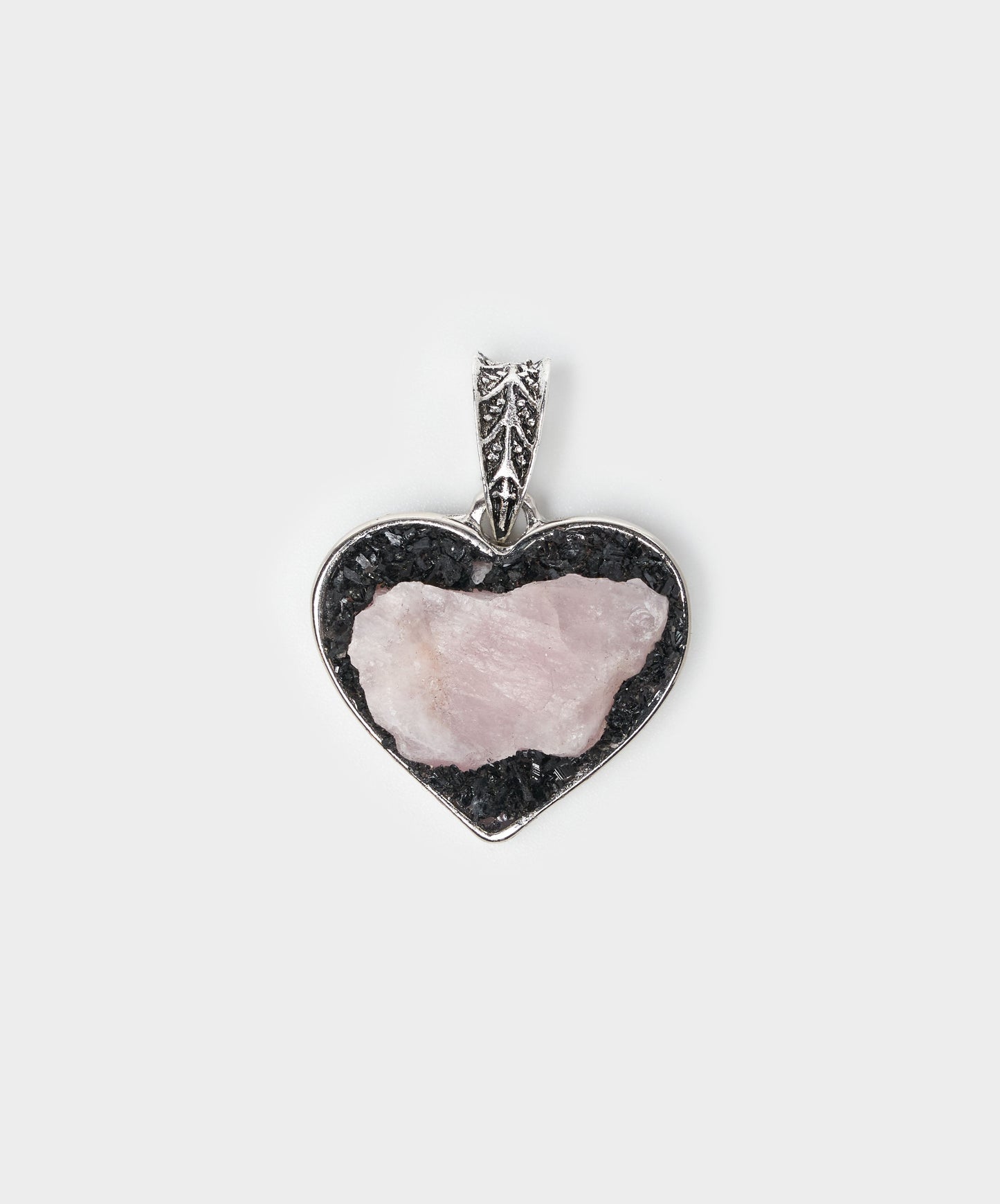 DIJE CORAZON DE CUARZO ROSA