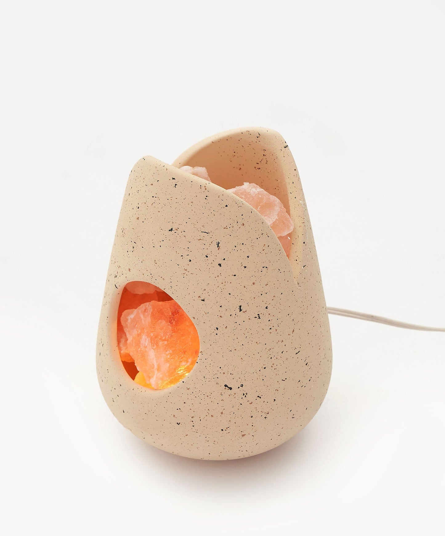 LAMPARA DE SAL EN CUENCO DE CERAMICA