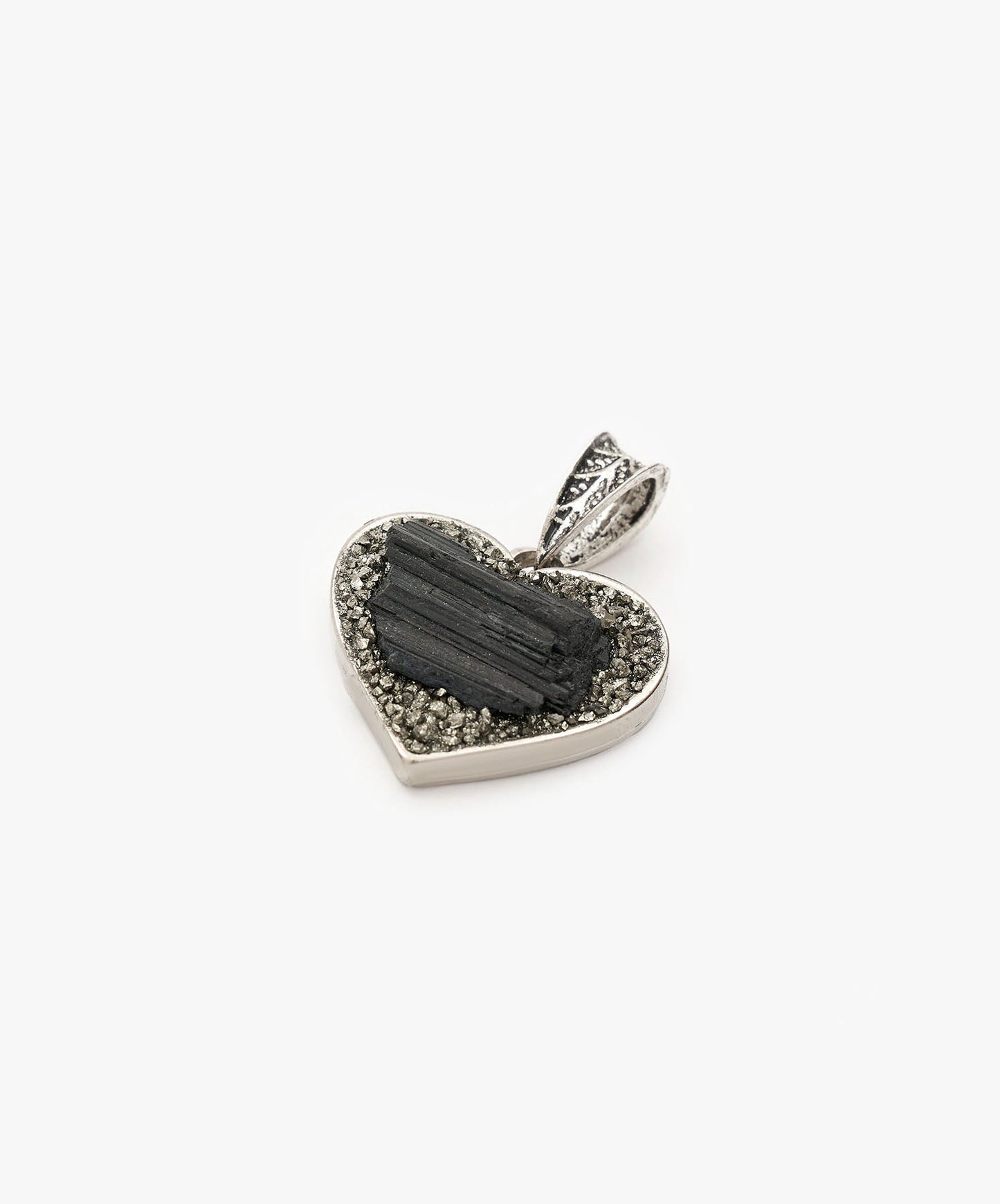 DIJE CORAZON DE TURMALINA NEGRA