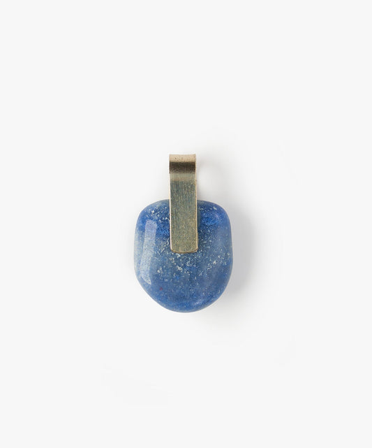 DIJE LAZO ANCHO DE CUARZO AZUL