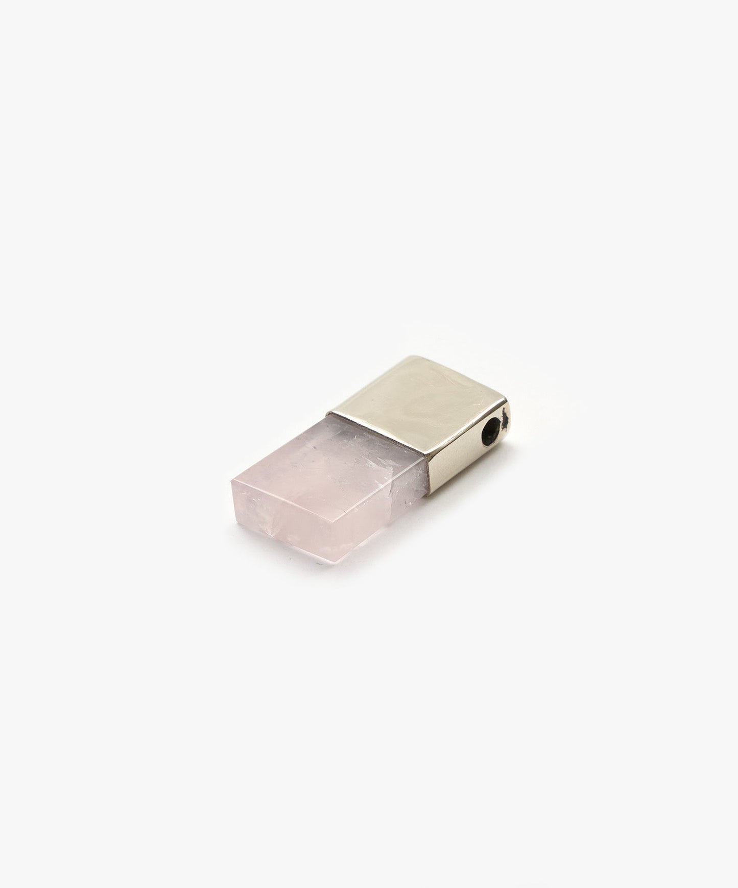 DIJE PENDRIVE  DE CUARZO ROSA