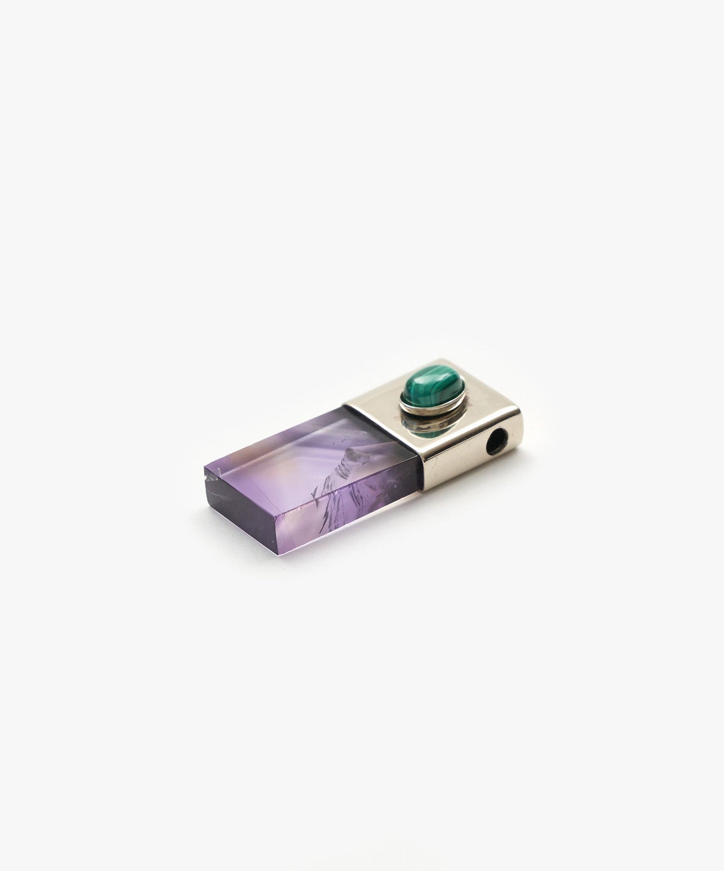 DIJE PENDRIVE DE AMATISTA CON CABUCHON