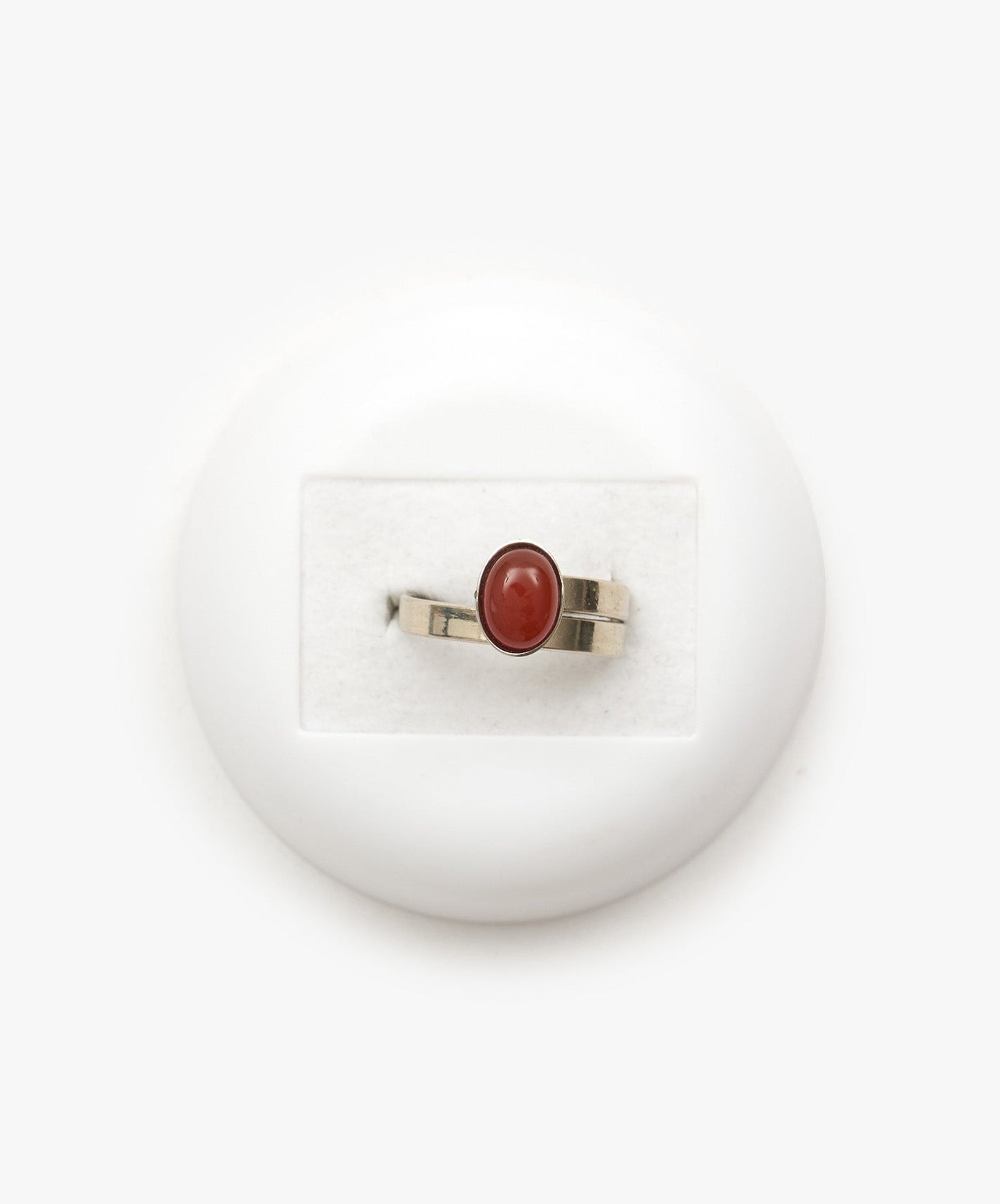 ANILLO CAZUELA SIMPLE DE AGATA CORNALINA
