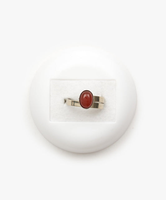 ANILLO CAZUELA SIMPLE DE AGATA CORNALINA