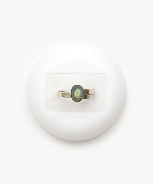 ANILLO CAZUELA SIMPLE DE LABRADORITA
