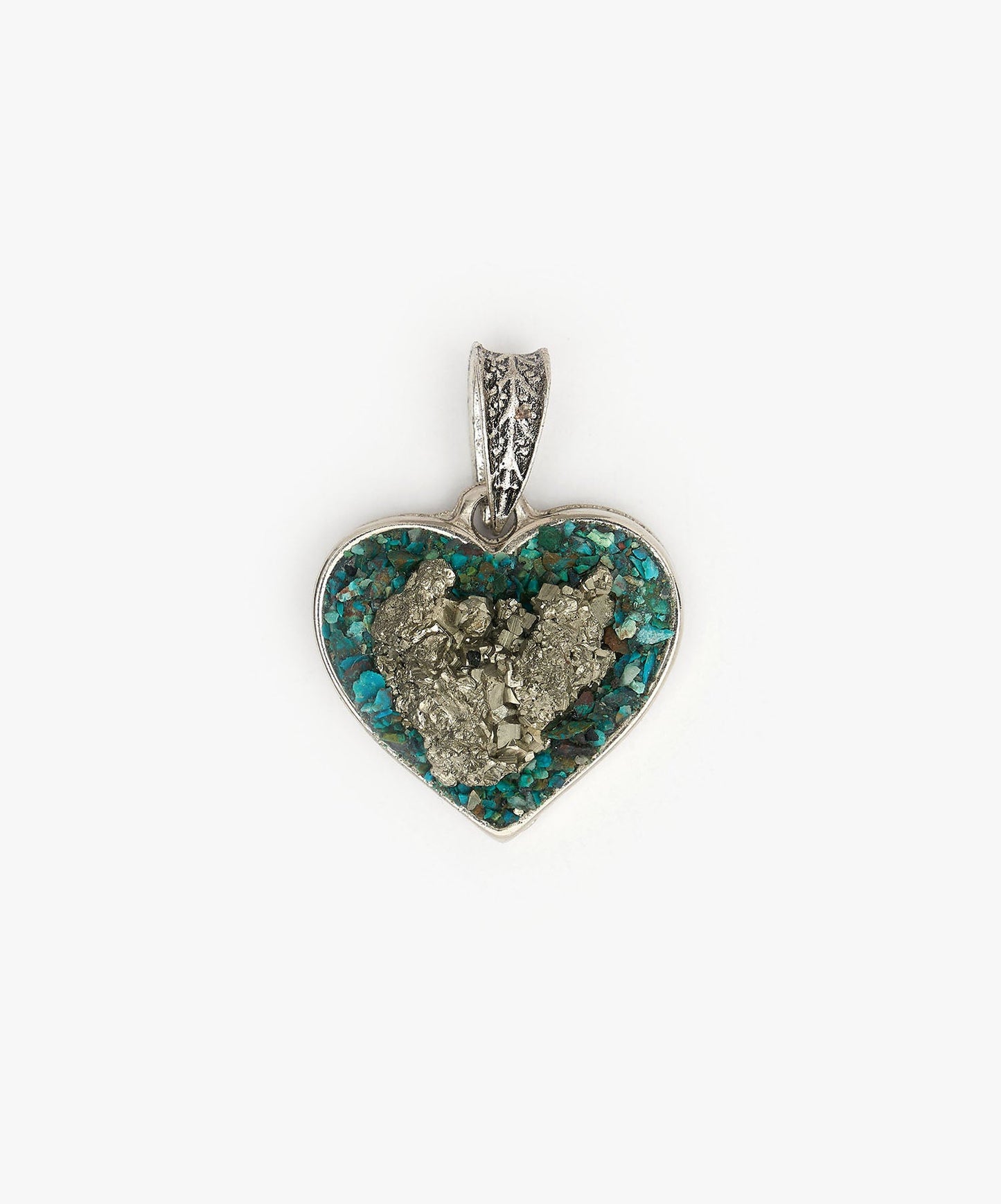 DIJE CORAZON DE PIRITA CRISTALIZADA