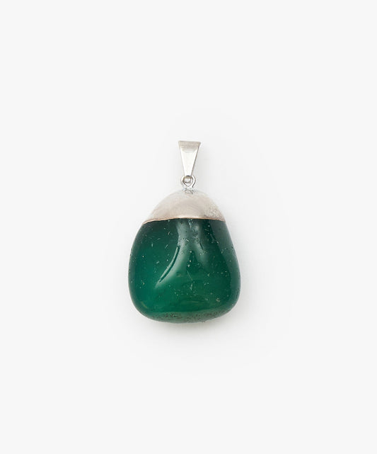 DIJE CON BAÑO DE PLATA ROLADAS DE AGATA VERDE