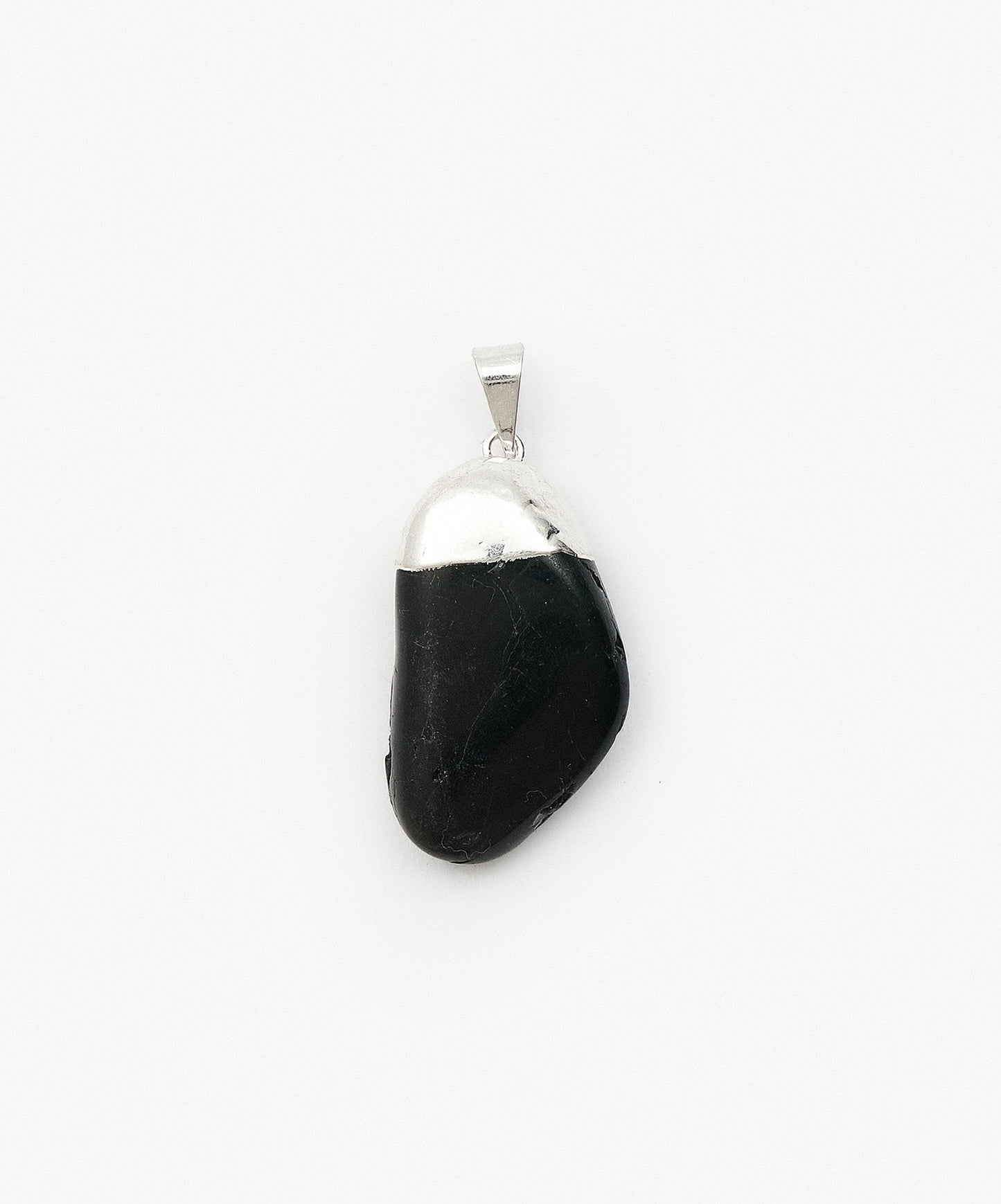 DIJE CON BAÑO DE PLATA ROLADAS DE  ONIX NEGRO