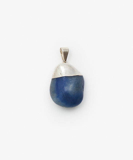 DIJE CON BAÑO DE PLATA ROLADAS DE AGATA AZUL