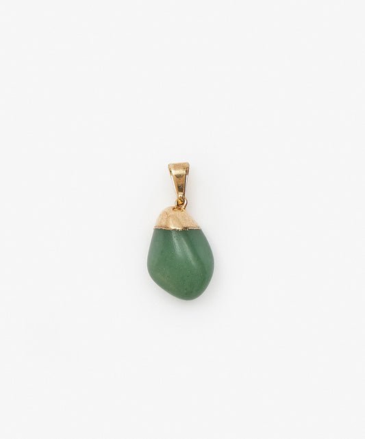 DIJE CON BAÑO DE ORO ROLADAS CUARZO VERDE