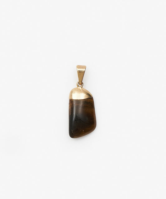 DIJE CON BAÑO DE ORO ROLADAS OJO DE TIGRE