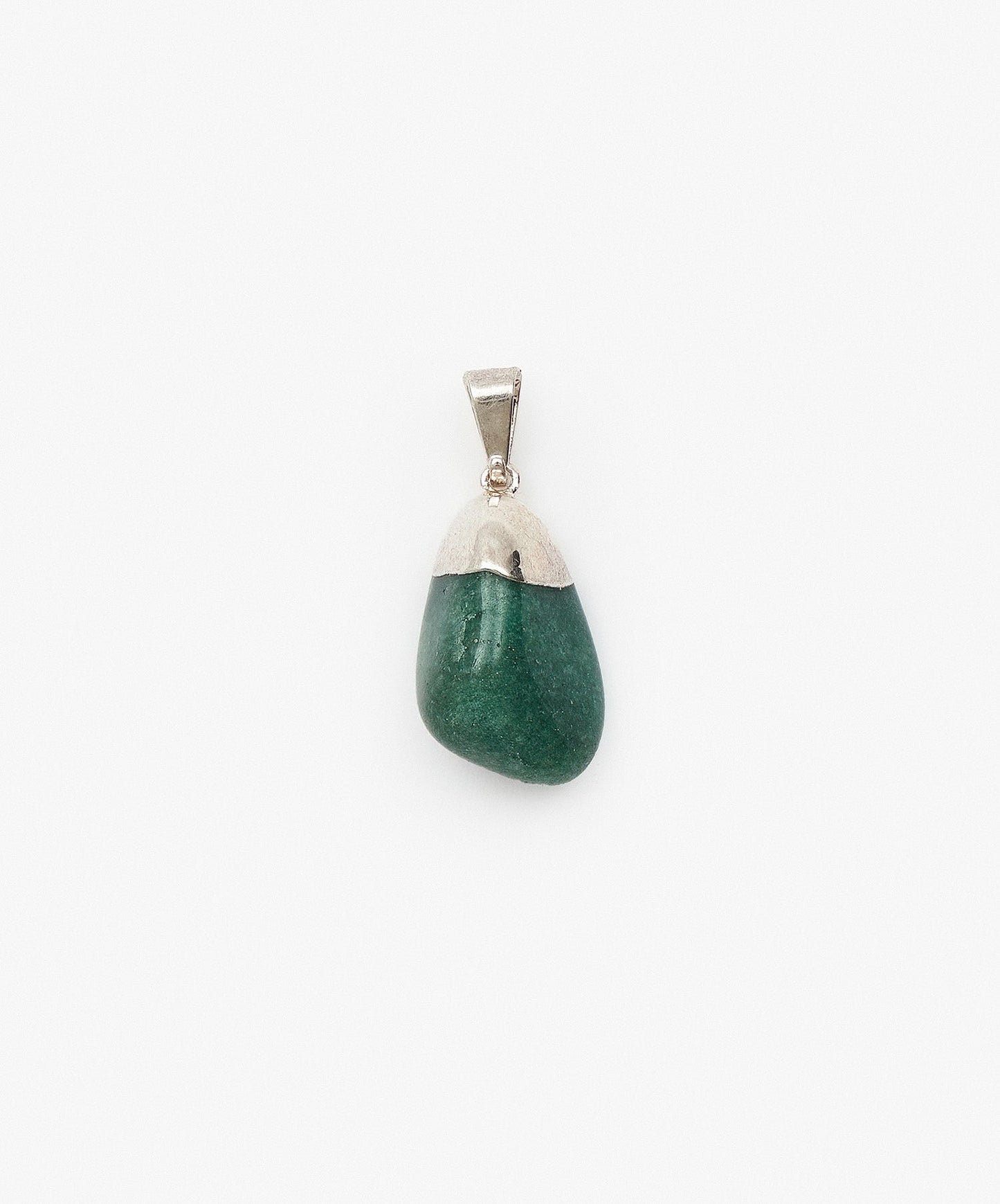 DIJE CON BAÑO DE PLATA ROLADAS DE  CUARZO VERDE