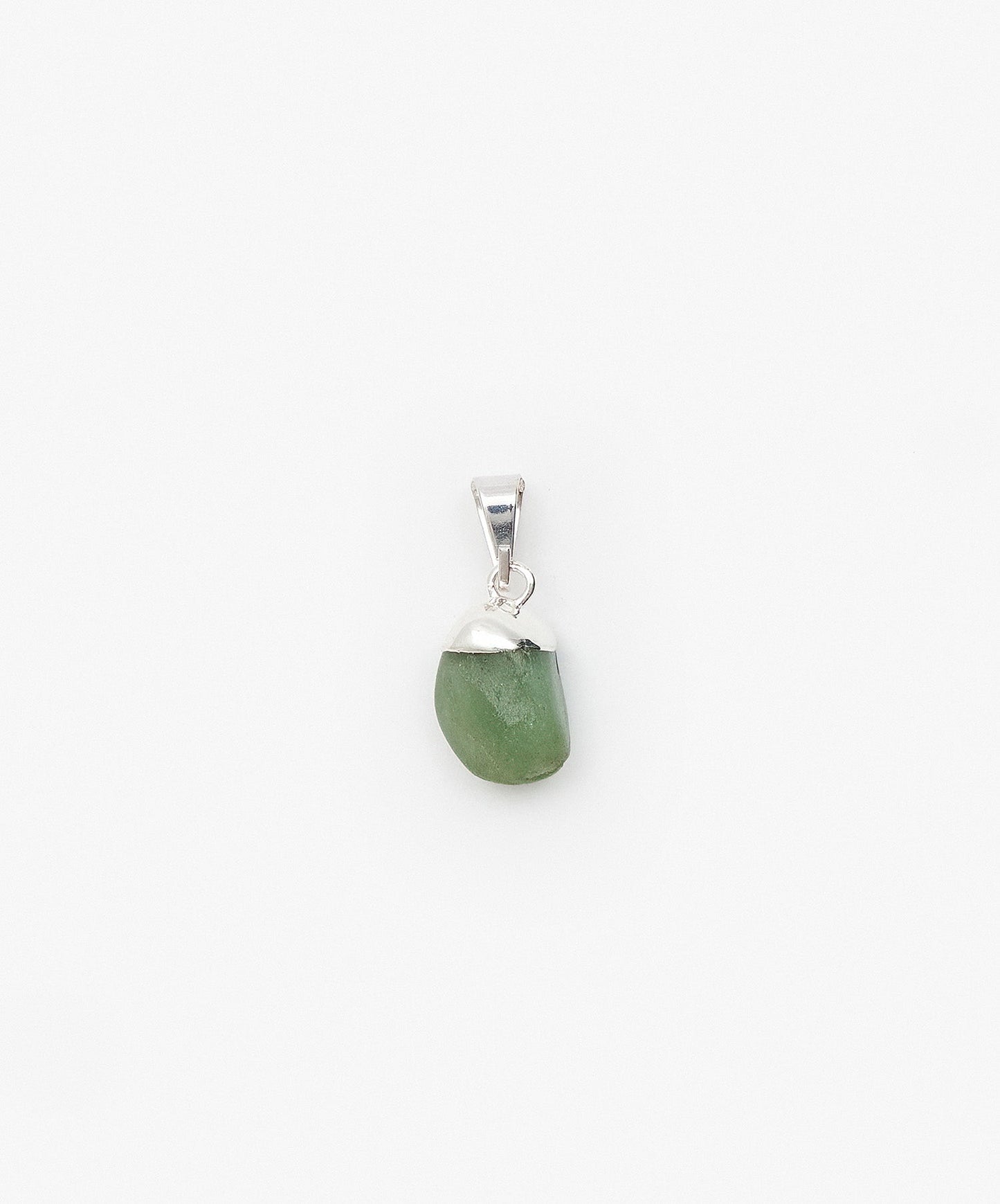 DIJE CON BAÑO DE PLATA ROLADAS DE  CUARZO VERDE