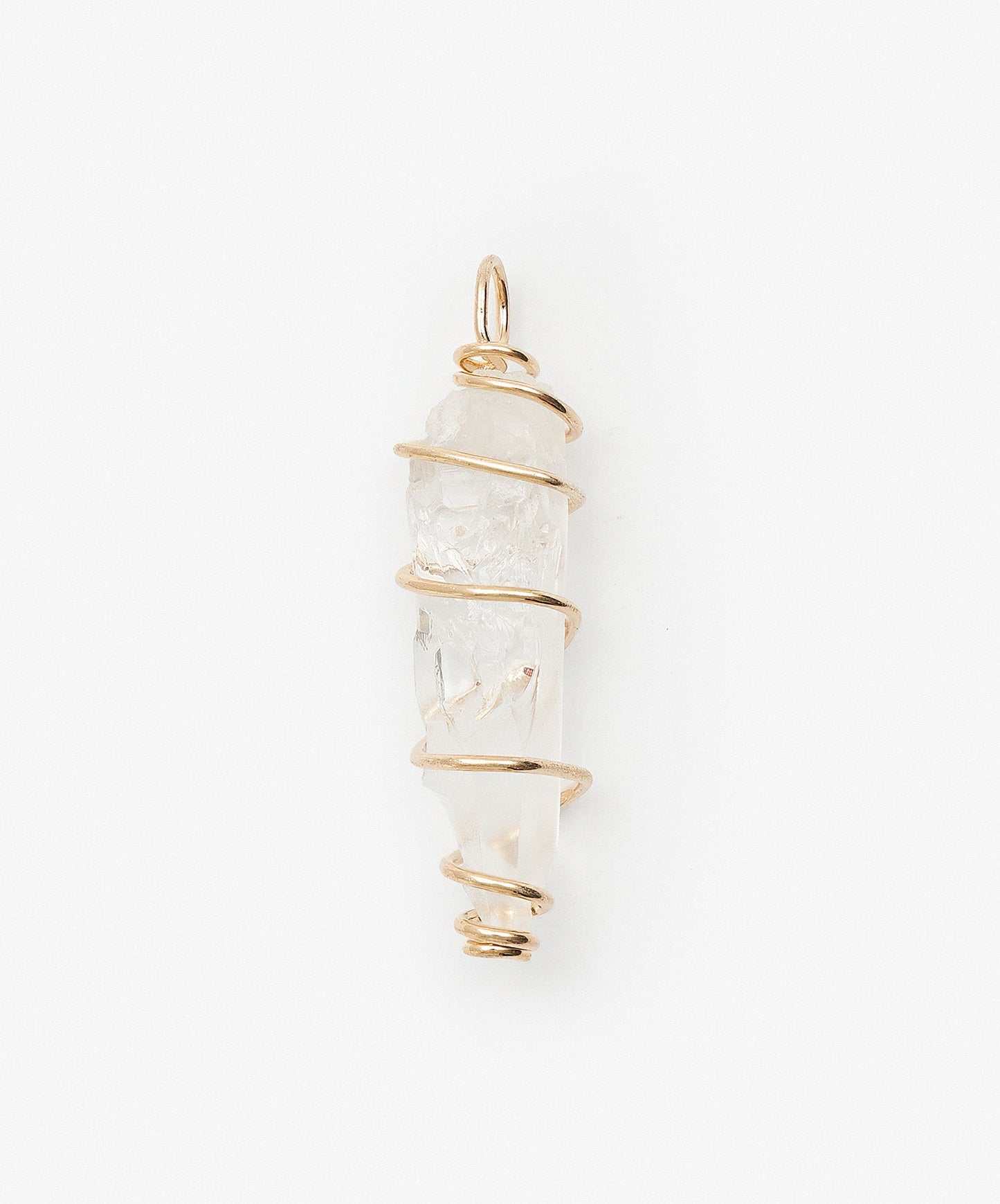 DIJE CON BAÑO DE ORO ESPIRAL DE CUARZO CRISTAL
