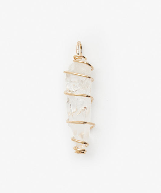 DIJE CON BAÑO DE ORO ESPIRAL DE CUARZO CRISTAL