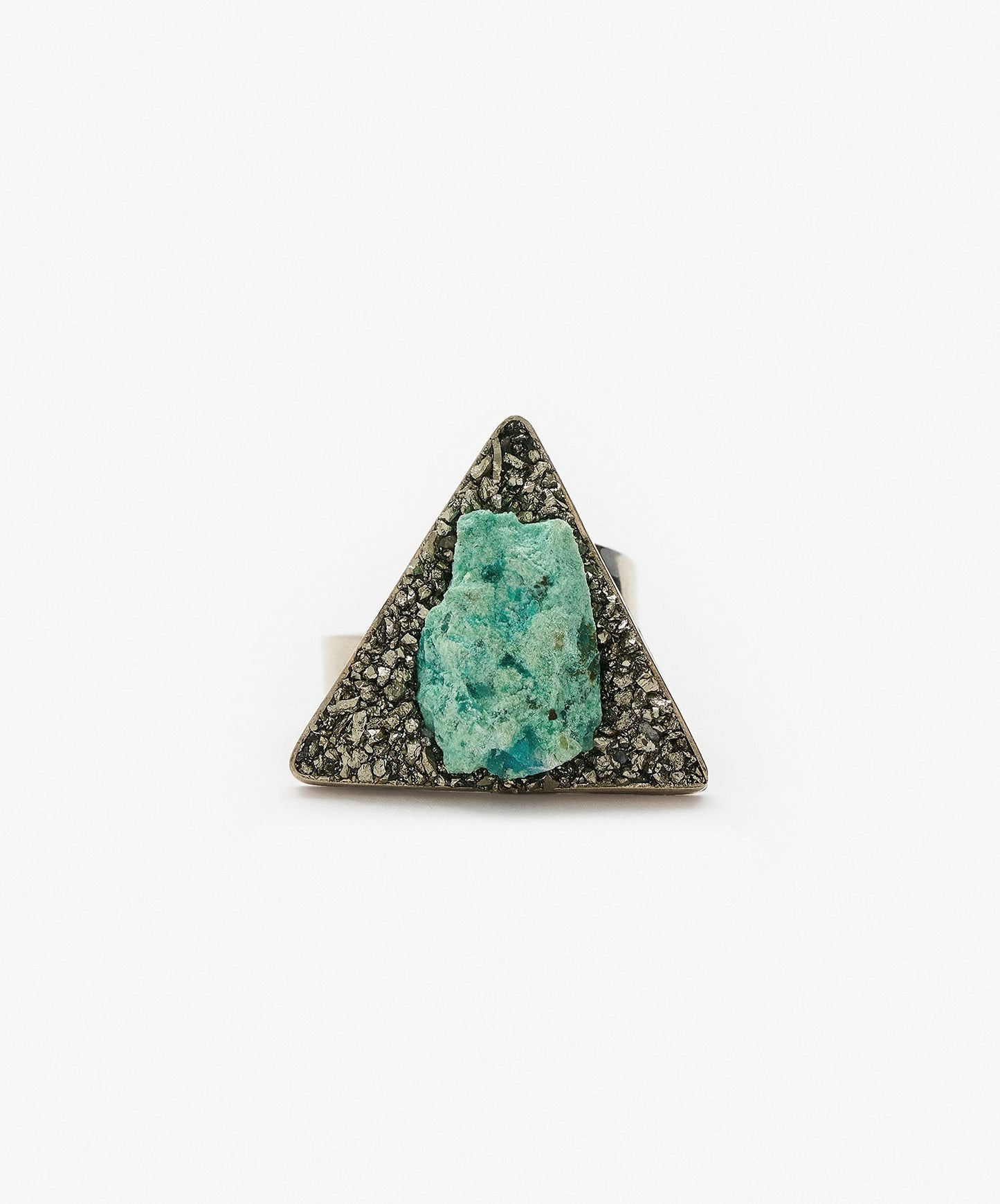 ANILLO GEOMETRICO TRIANGULO DE CRISOCOLA
