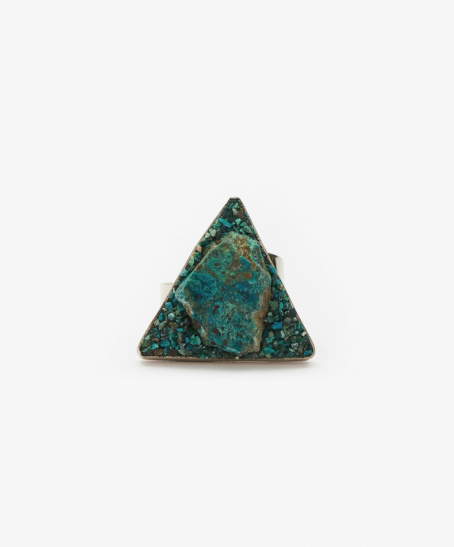 ANILLO GEOMETRICO TRIANGULO DE CRISOCOLA