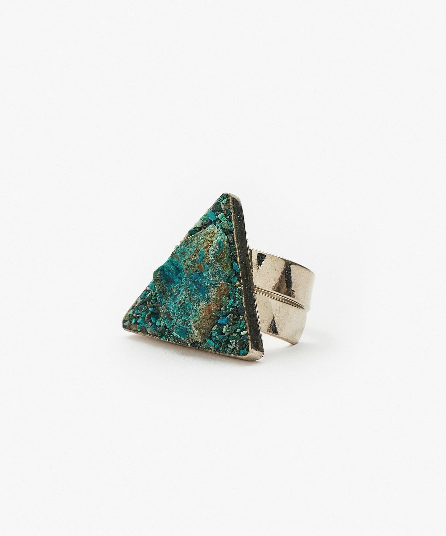 ANILLO GEOMETRICO TRIANGULO DE CRISOCOLA