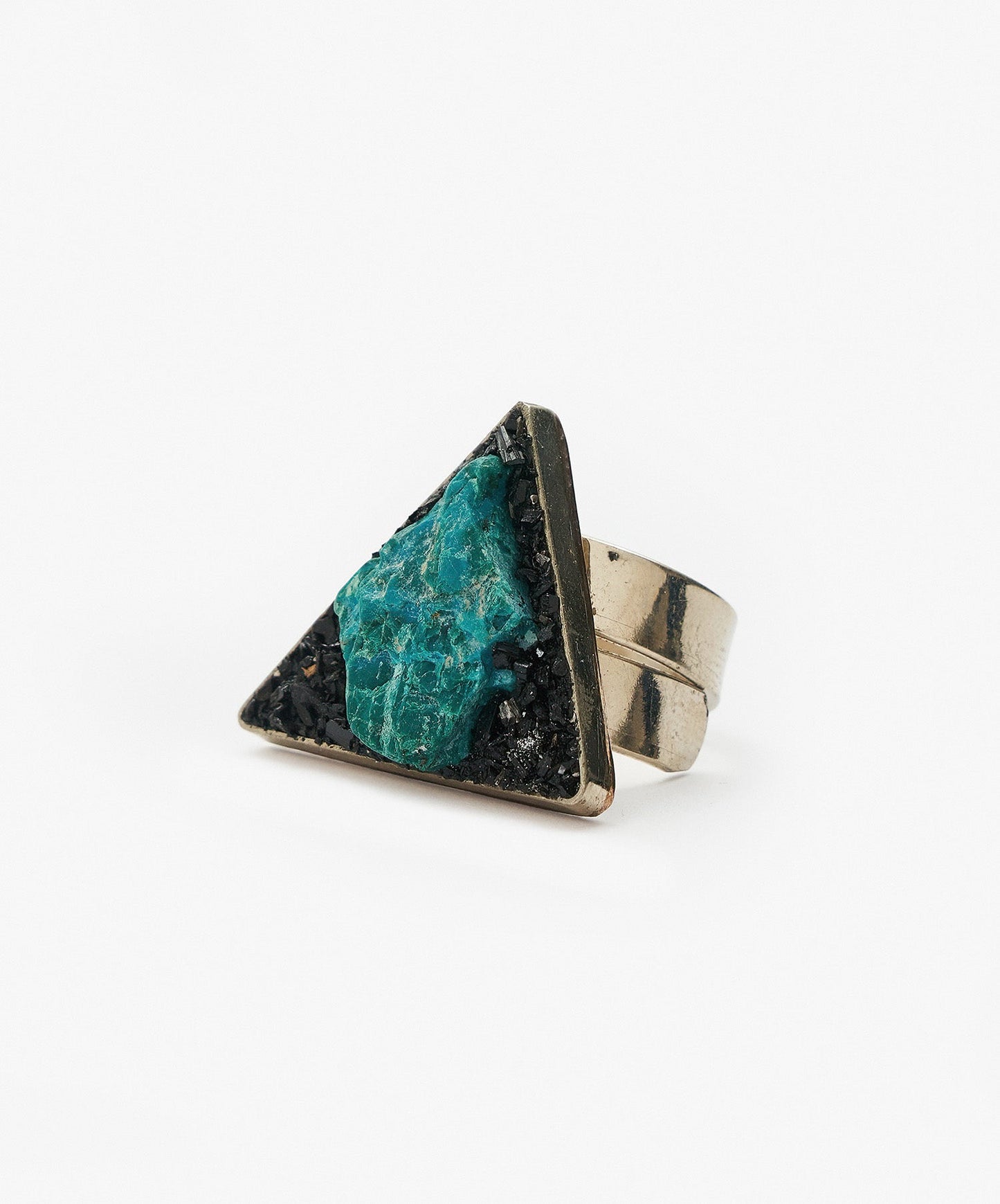 ANILLO GEOMETRICO TRIANGULO DE CRISOCOLA