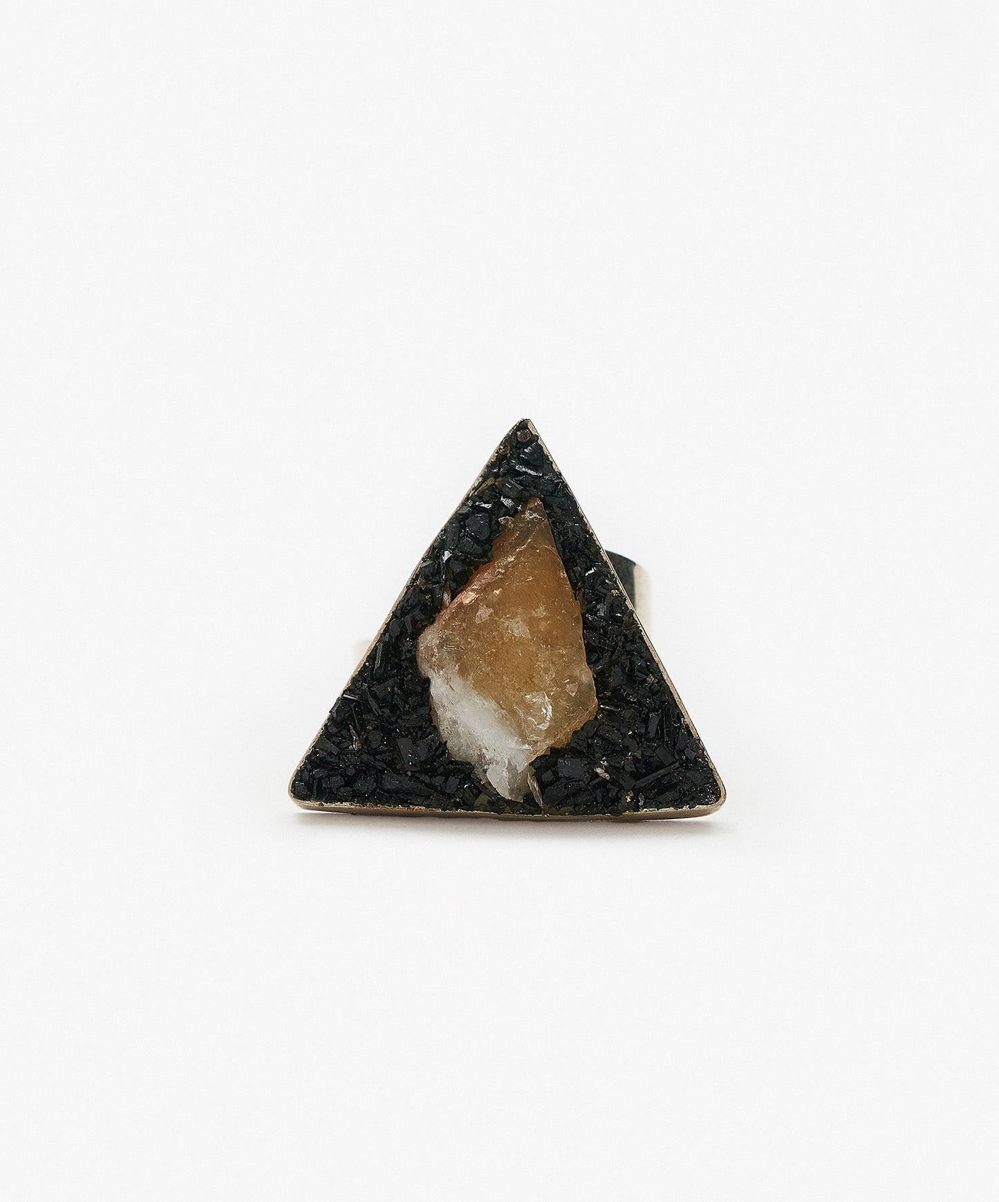 ANILLO GEOMETRICO TRIANGULO DE CITRINO
