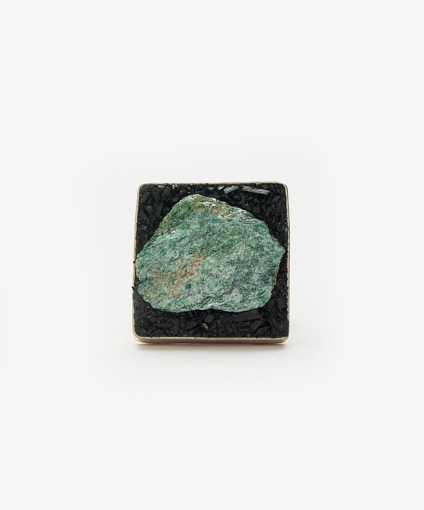 ANILLO GEOMETRICO CUADRADO DE FUCHSITA
