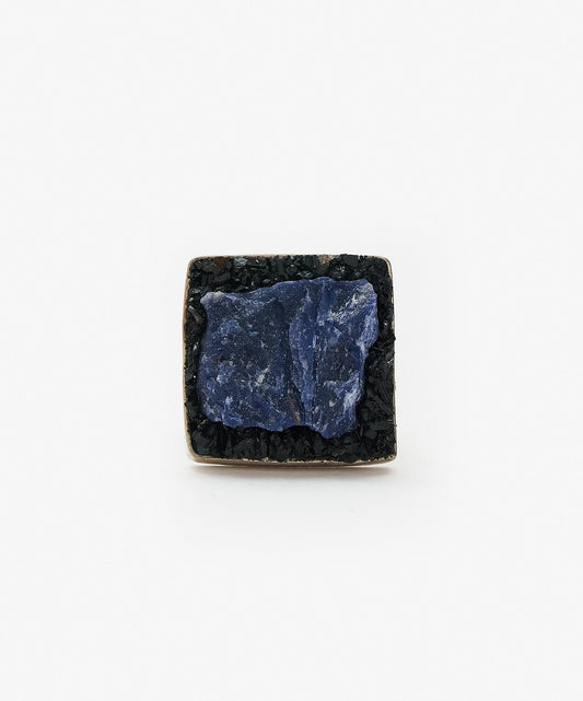 ANILLO GEOMETRICO CUADRADO DE SODALITA