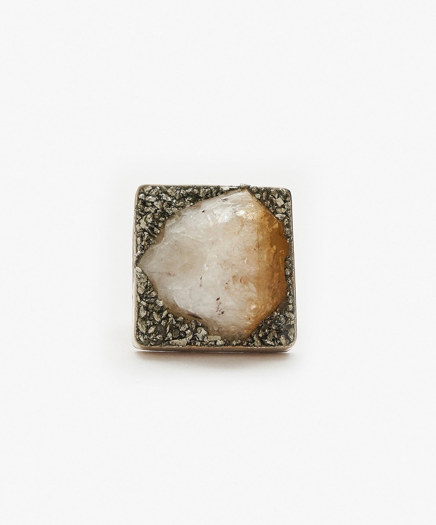 ANILLO GEOMETRICO CUADRADO DE CITRINO