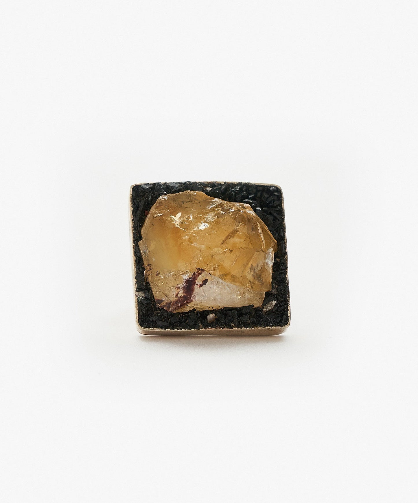ANILLO GEOMETRICO CUADRADO DE PUNTA DE CITRINO