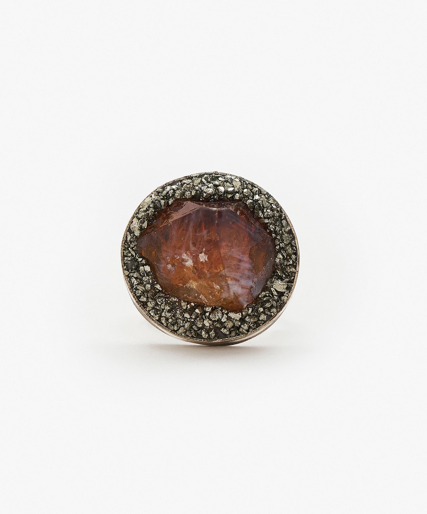ANILLO GEOMETRICO CIRCULO DE PUNTA DE CITRINO