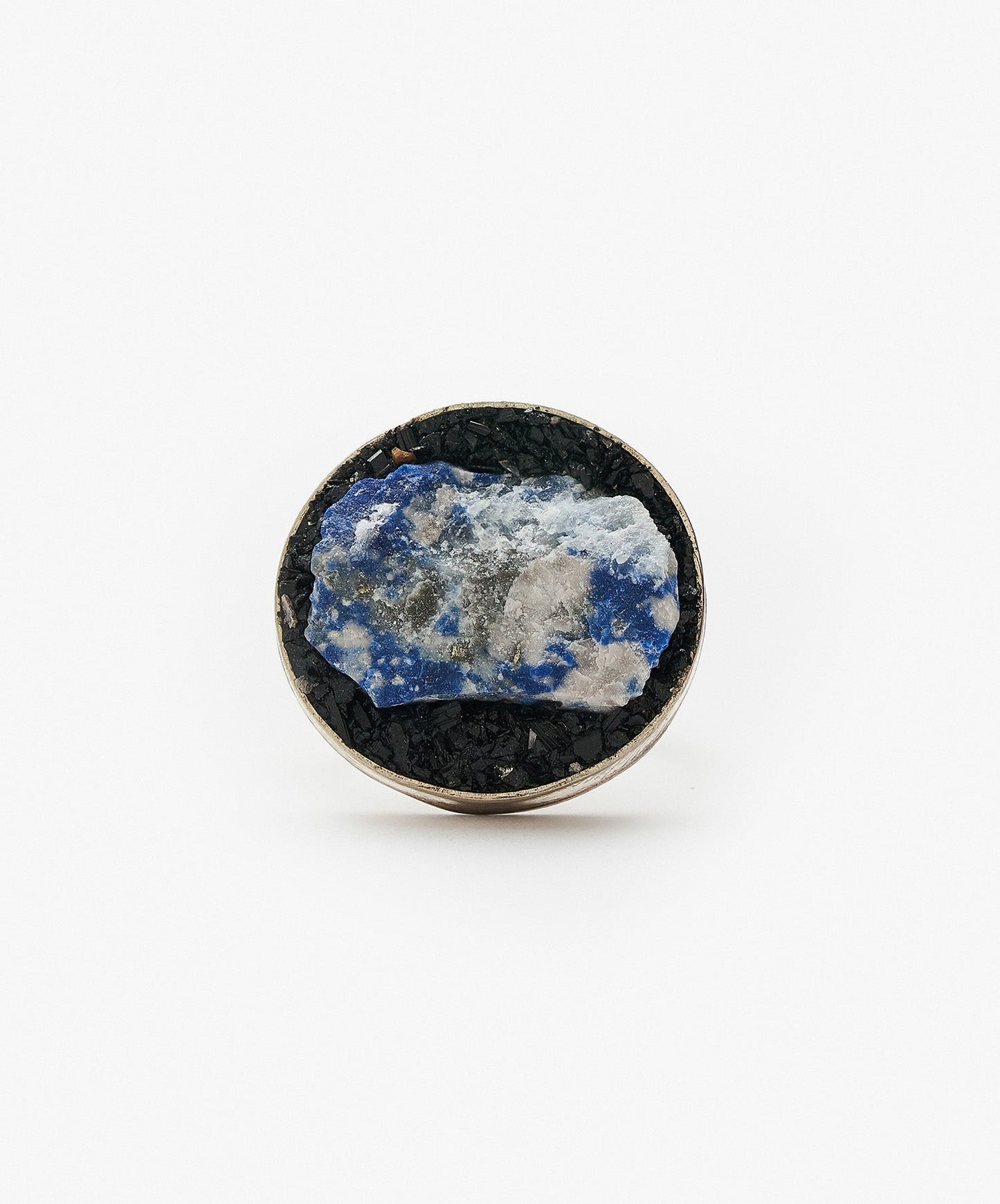 ANILLO GEOMETRICO CIRCULO DE LAPIZLAZULI