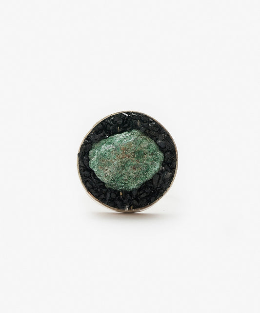 ANILLO GEOMETRICO CIRCULO DE FUCHSITA