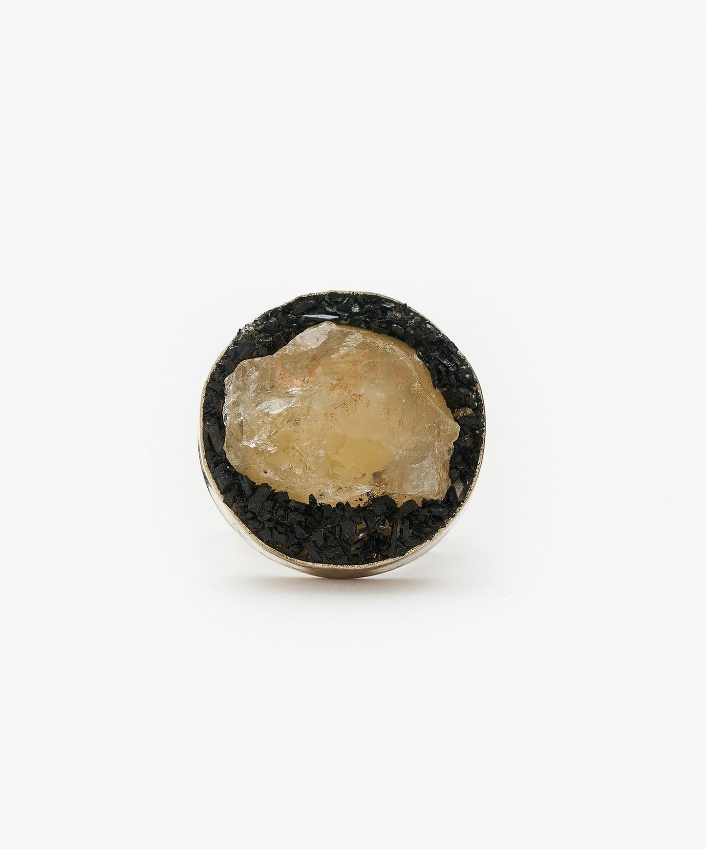 ANILLO GEOMETRICO CIRCULO DE CITRINO