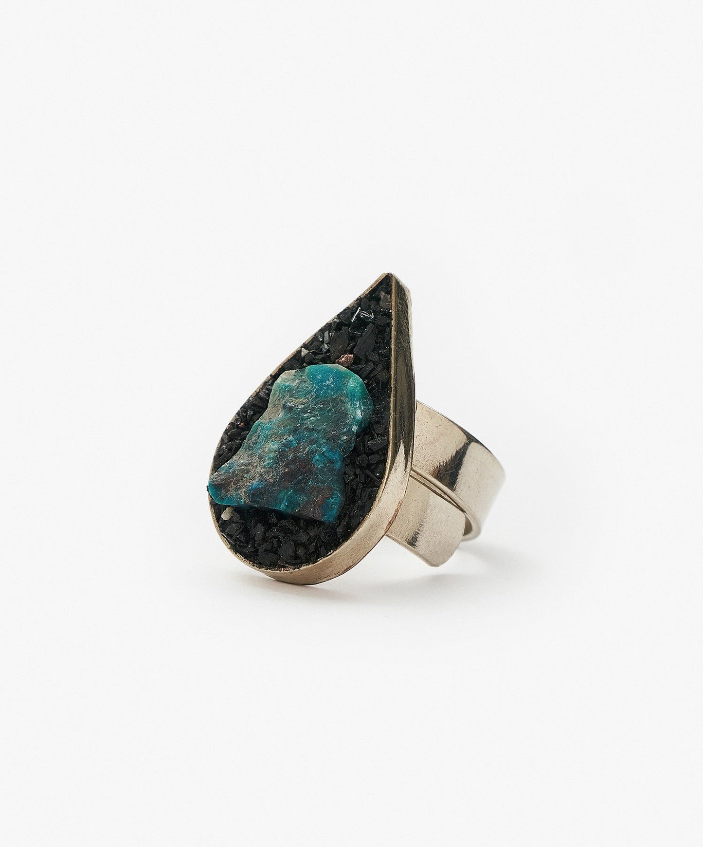 ANILLO GEOMETRICO GOTA DE CRISOCOLA