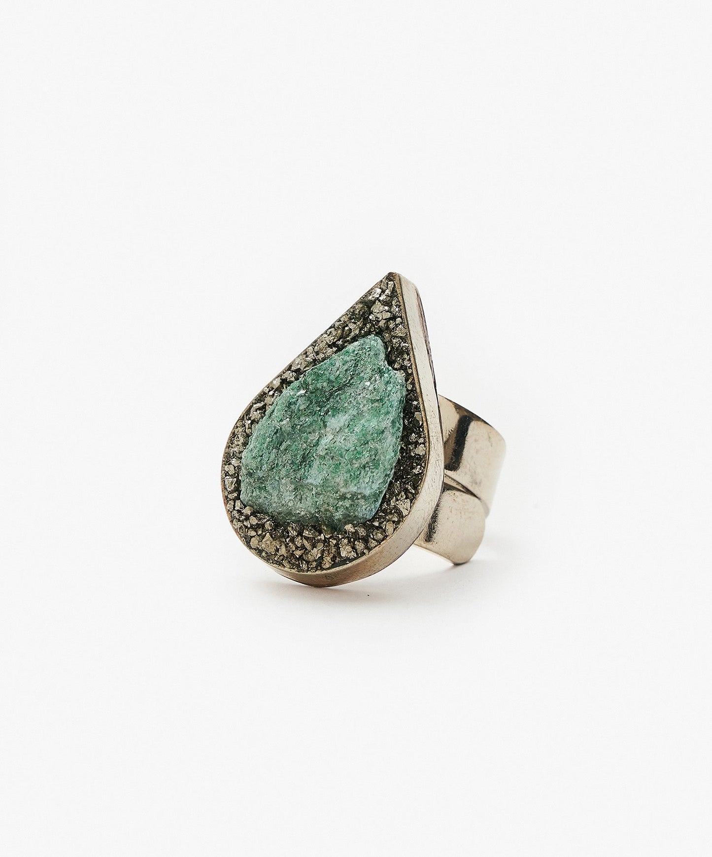 ANILLO GEOMETRICO GOTA DE FUCHSITA