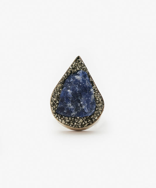 ANILLO GEOMETRICO GOTA DE SODALITA
