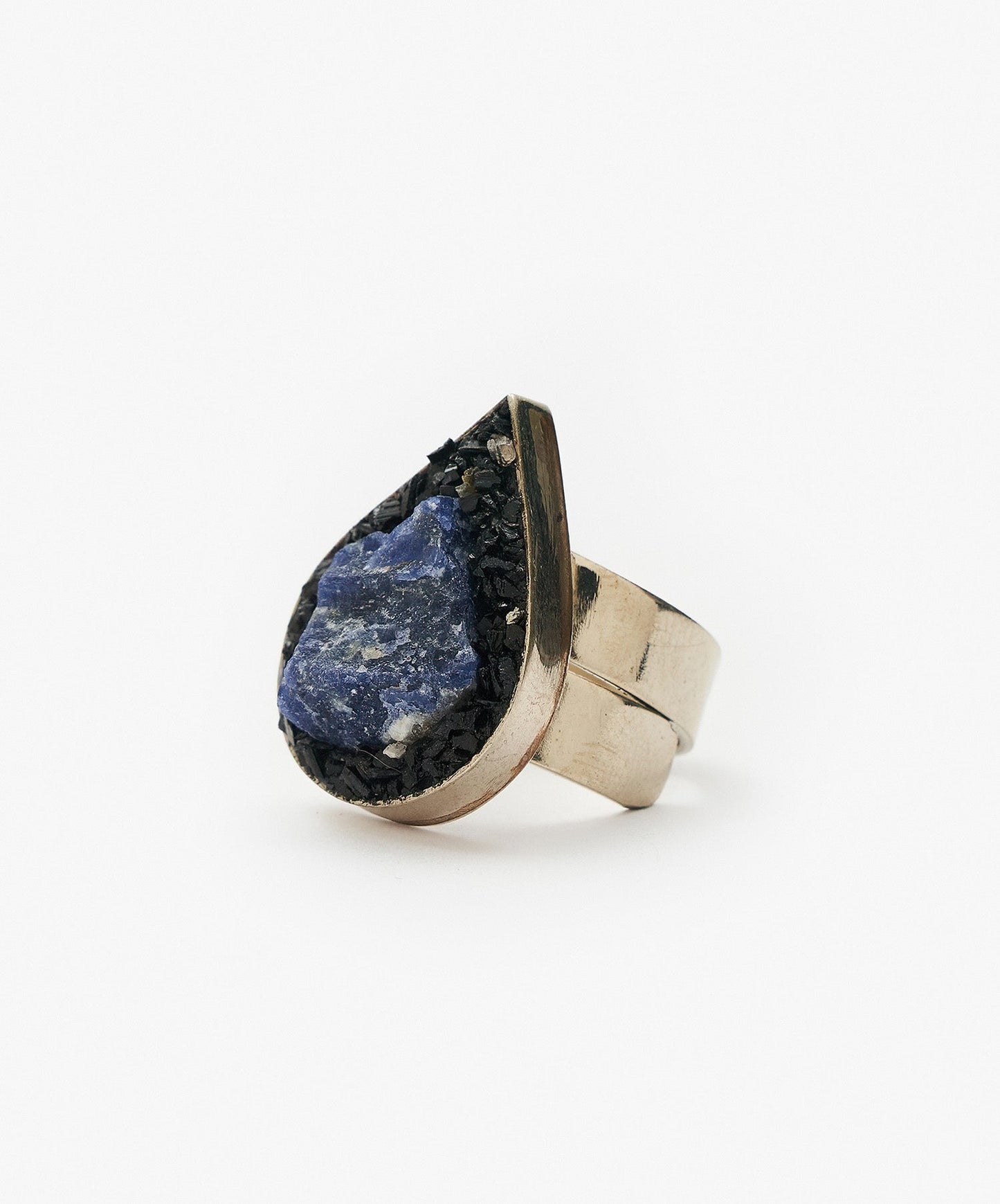 ANILLO GEOMETRICO GOTA DE SODALITA