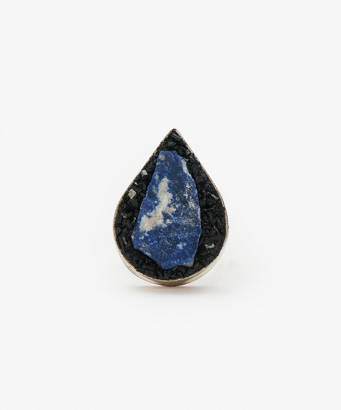 ANILLO GEOMETRICO GOTA DE LAPIZLAZULI