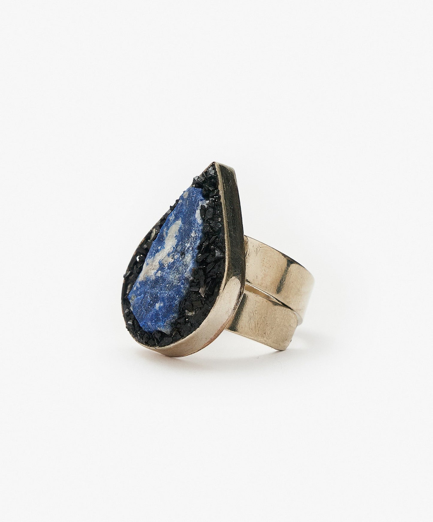 ANILLO GEOMETRICO GOTA DE LAPIZLAZULI
