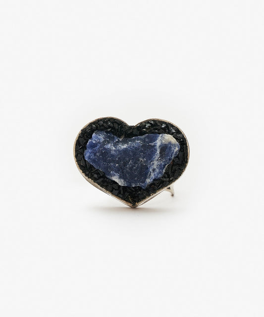 ANILLO GEOMETRICO CORAZON DE SODALITA