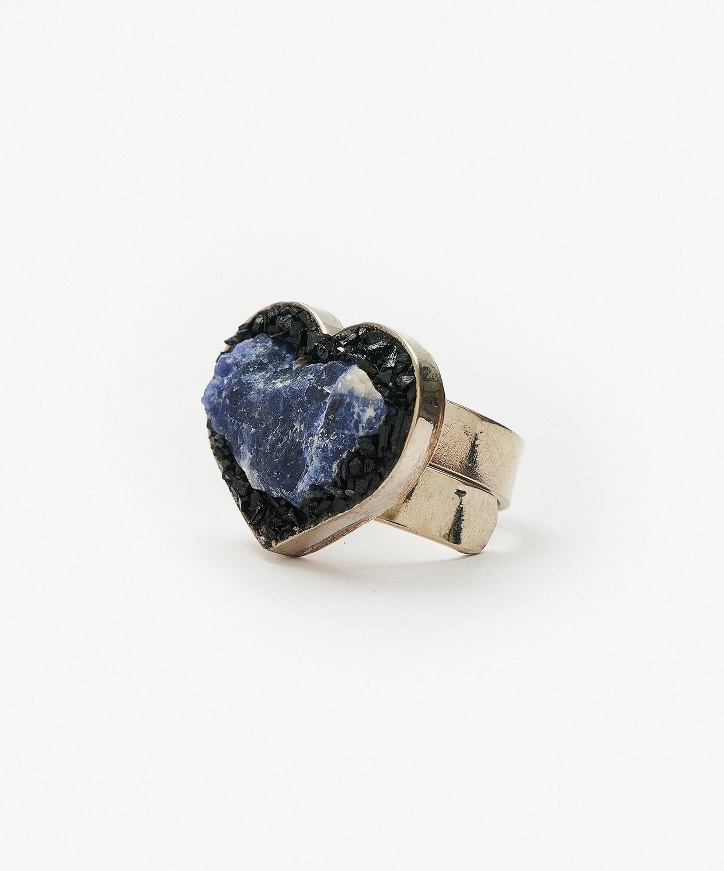 ANILLO GEOMETRICO CORAZON DE SODALITA