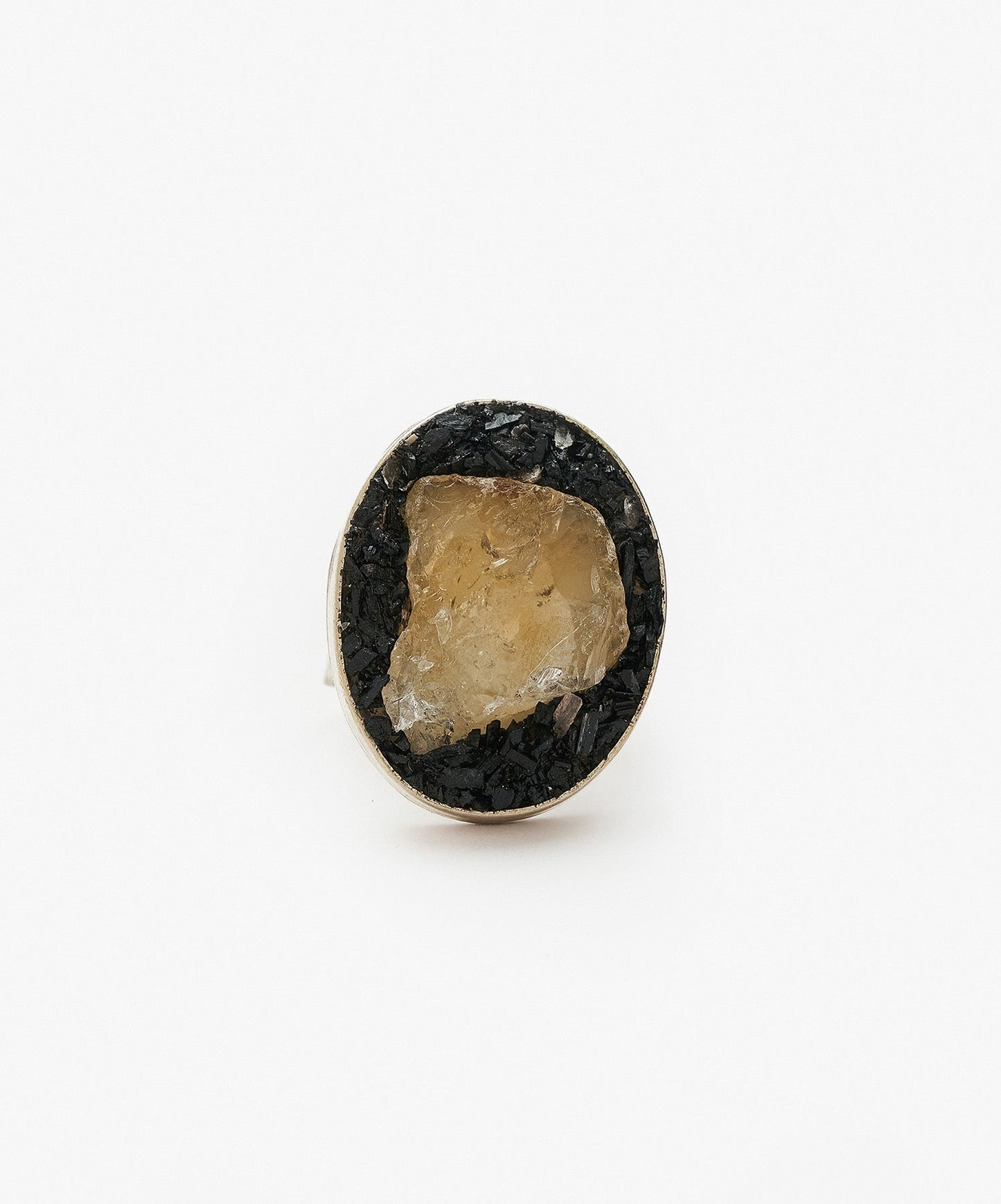 ANILLO GEOMETRICO OVALO DE CITRINO