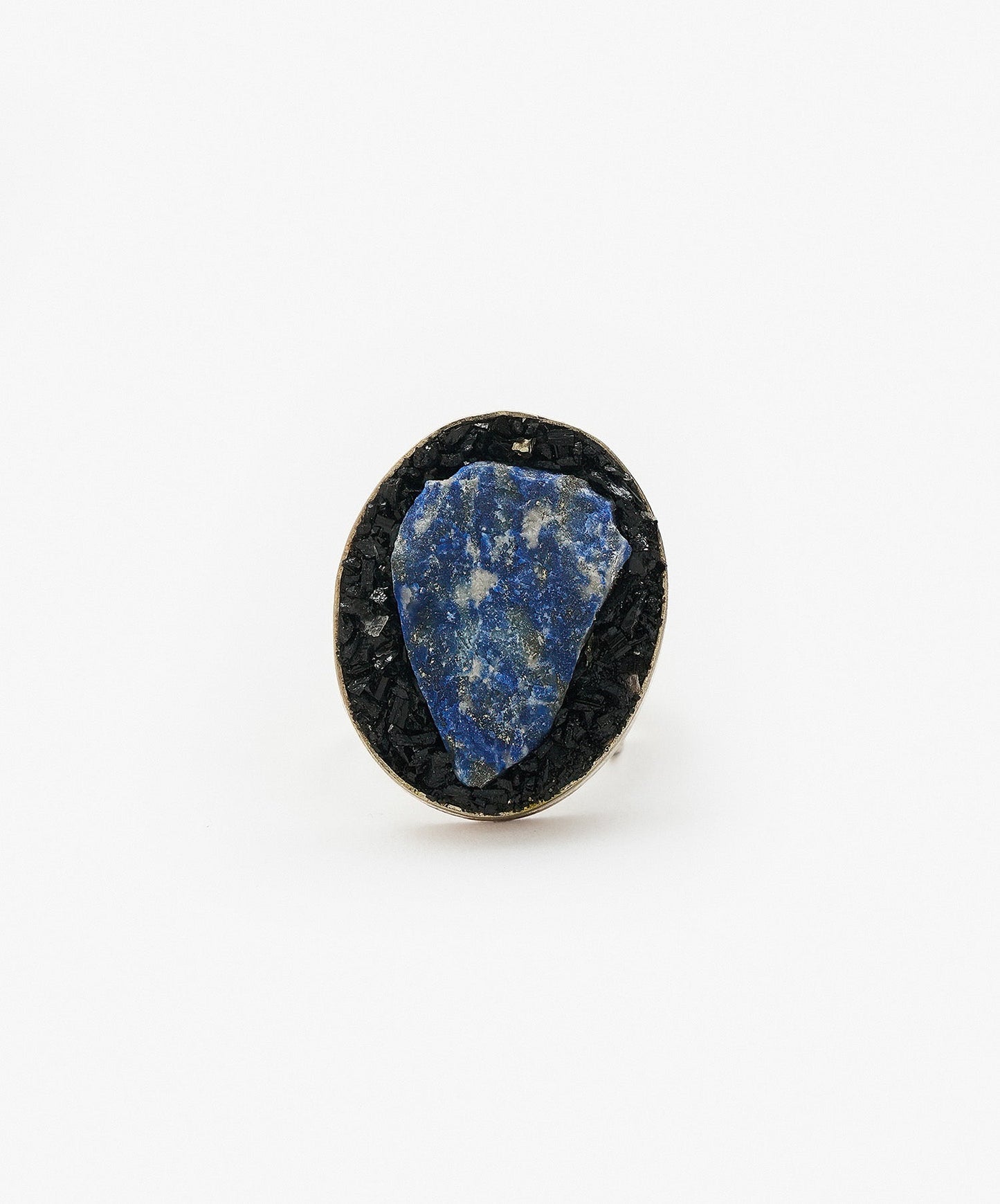 ANILLO GEOMETRICO OVALO DE LAPIZLAZULI